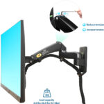 ขาแขวนจอมอนิเตอร์ ขาแขวนจอทีวี ขาแขวนจอคอมพิวเตอร์ แบบติดผนัง 17" -32 " Monitor Wall Mount North Bayou NB F150(black) ระบบ Gas Spring Arm LED LCD TV Wall Mount Loading 2-10kgs - Image 5