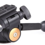 QZSD Q08 ขายึดกล้อง Aluminum Video Tripod Ball Head 3-way Fluid Head Rocker Arm with Quick Release Plate 1/4" Screw