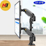 North Bayou NB H180 by melecronics ขาตั้งจอคอม ขาตั้งมอนิเตอร์ ขาแขวนจอคอม ที่ยึดจอ แบบ Gas Strut Desktop Monitor Stand , Dual Monitor Arm, Monitor Desk Mount , Stand Monitor, 22-32 นิ้ว *2 / 12 kg *2